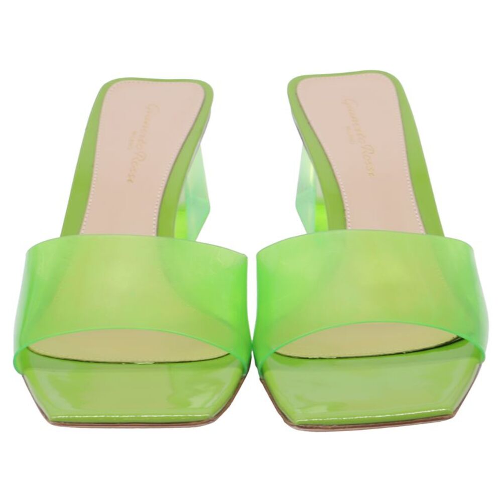Gianvito Rossi Cosmic Square Sandals in Green Polyurethane - Picture 2 of 11
